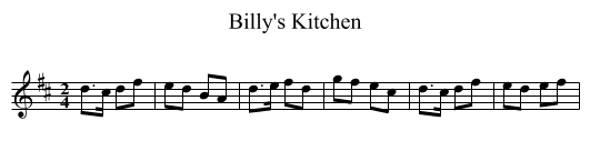 Billy's Kitchen - staff notation