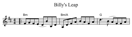 Billy's Leap - staff notation