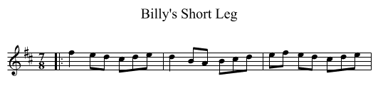 Billy's Short Leg - staff notation