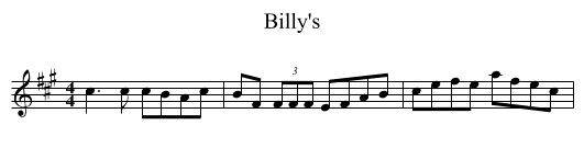 Billy's - staff notation
