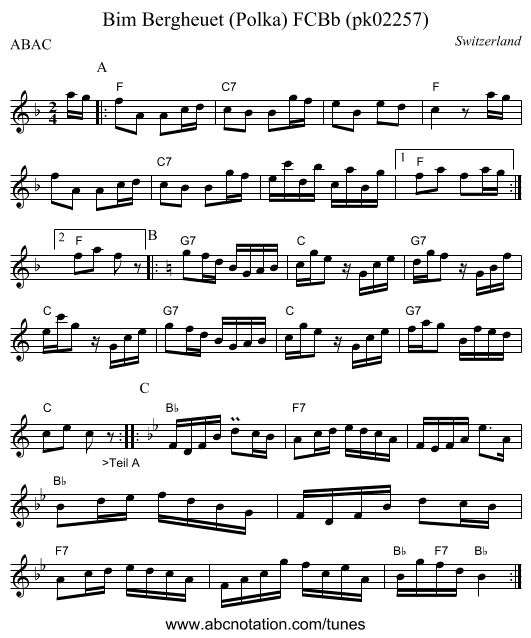 Bim Bergheuet (Polka) FCBb (pk02257) - staff notation