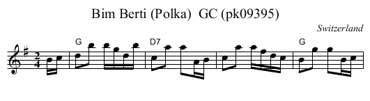 Bim Berti (Polka)  GC (pk09395) - staff notation