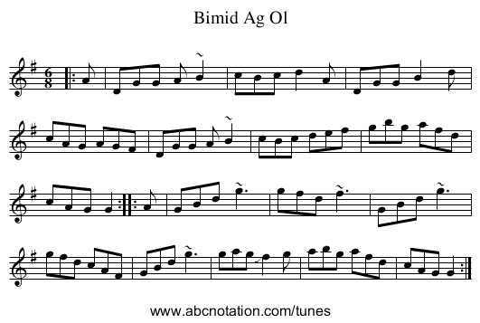 Bimid Ag Ol - staff notation