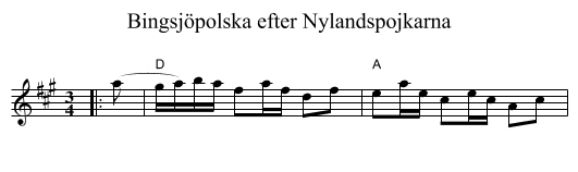Bingsj&ouml;polska efter Nylandspojkarna - staff notation