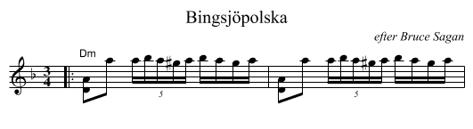 Bingsj&ouml;polska - staff notation