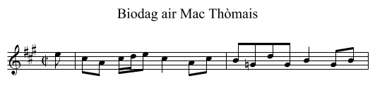 Biodag air Mac Thòmais - staff notation