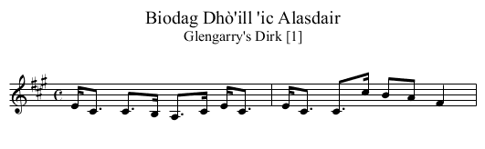 Biodag Dhò'ill 'ic Alasdair - staff notation