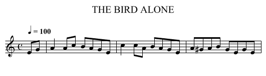 BIRD ALONE, THE  - staff notation