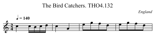 Bird Catchers. THO4.132, The - staff notation