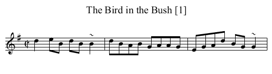 Bird in the Bush [1], The - staff notation