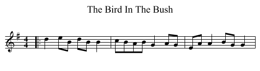 Bird In The Bush, The  - staff notation