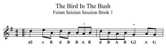 Bird In The Bush, The - staff notation