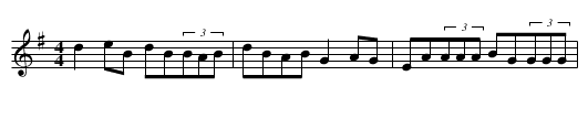 Bird in the Bush - staff notation