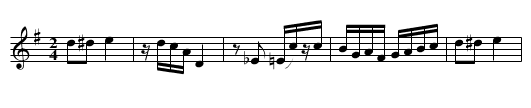 Bird on the Wing - staff notation