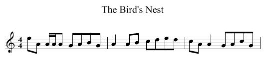 Bird's Nest, The  - staff notation