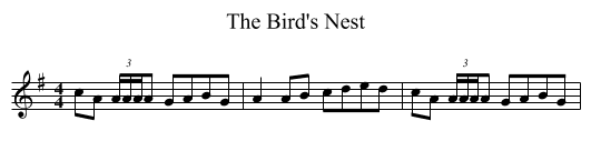 Bird's Nest, The  - staff notation