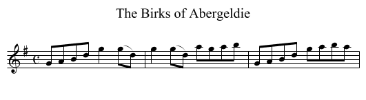 Birks of Abergeldie, The - staff notation