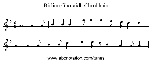 Birlinn Ghoraidh Chrobhain - staff notation