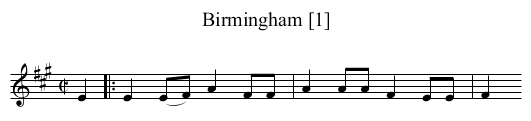 Birmingham [1] - staff notation
