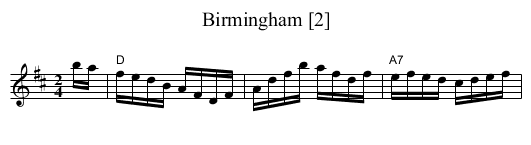 Birmingham [2] - staff notation