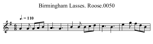 Birmingham Lasses. Roose.0050 - staff notation