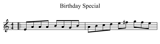 Birthday Special - staff notation