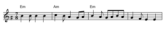 Bisero Cerko - staff notation