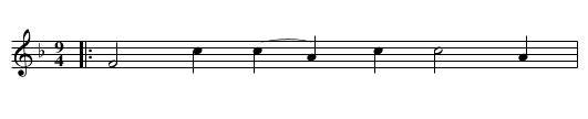 Bishop of Chester's Jigg - staff notation