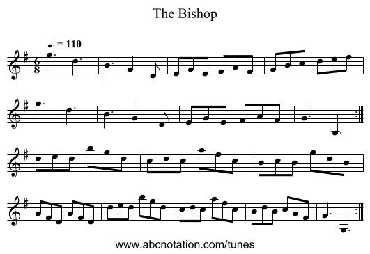 Bishop, The - staff notation