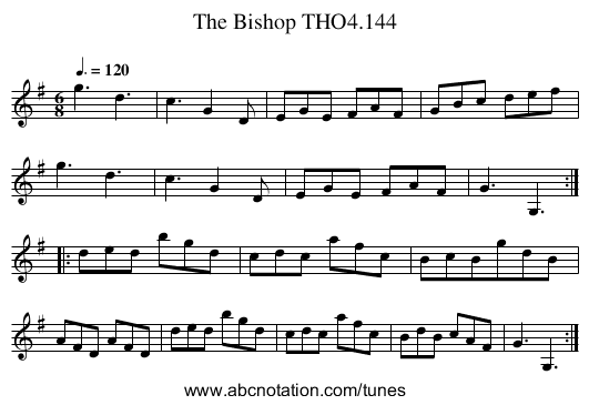 Bishop THO4.144, The - staff notation