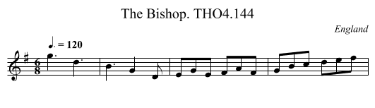 Bishop. THO4.144, The - staff notation