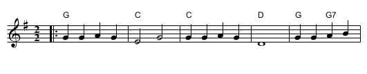 Bishop's Hey - staff notation