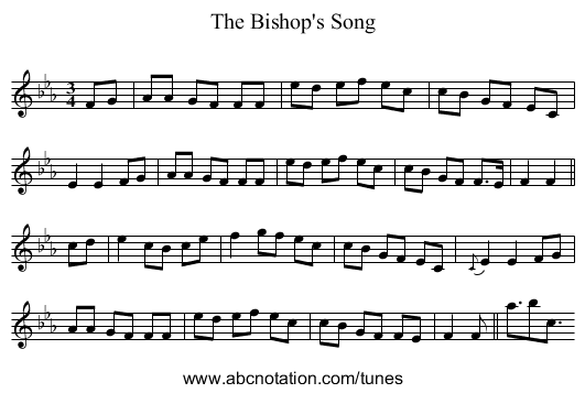 Bishop's Song, The - staff notation
