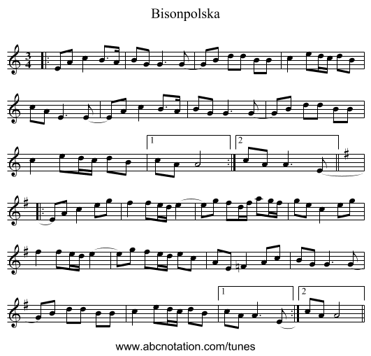 Bisonpolska - staff notation