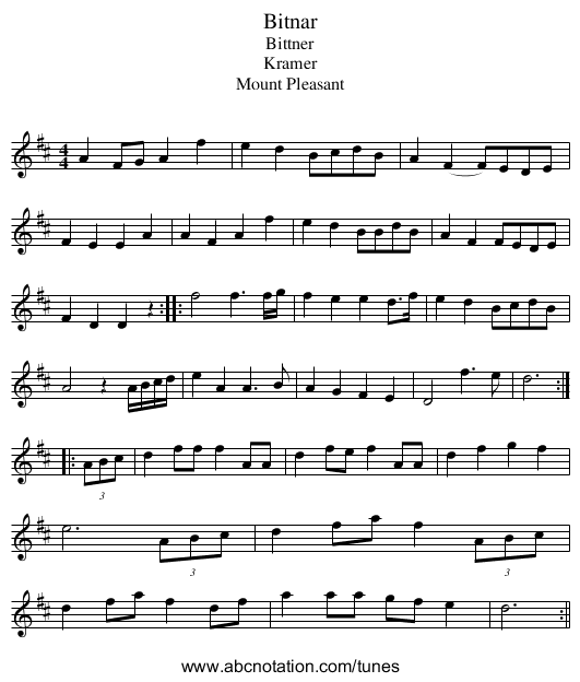 Bitnar - staff notation
