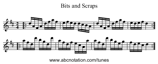 Bits and Scraps - staff notation