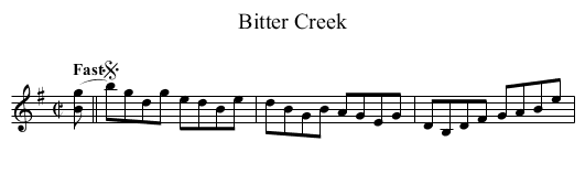 Bitter Creek - staff notation