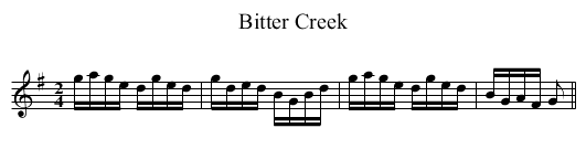 Bitter Creek - staff notation
