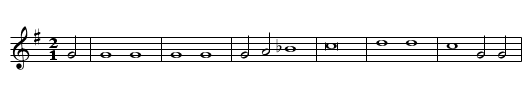 Bittfahrtslied - staff notation