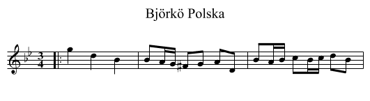 Björkö Polska - staff notation