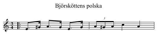 Bj&ouml;rsk&ouml;ttens polska - staff notation