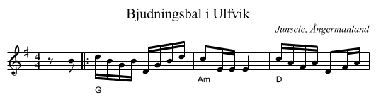 Bjudningsbal i Ulfvik - staff notation