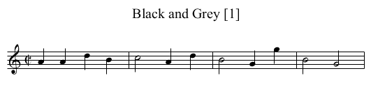 Black and Grey [1] - staff notation