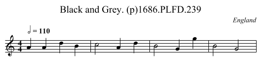 Black and Grey. (p)1686.PLFD.239 - staff notation