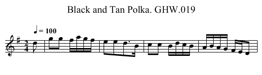 Black and Tan Polka. GHW.019 - staff notation