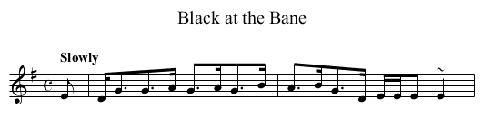 Black at the Bane - staff notation