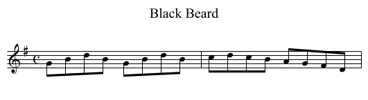 Black Beard - staff notation