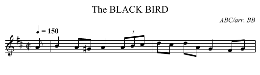 BLACK BIRD, The - staff notation