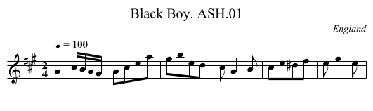 Black Boy. ASH.01 - staff notation