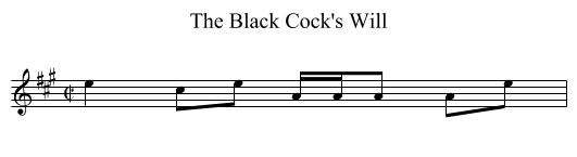 Black Cock's Will, The - staff notation